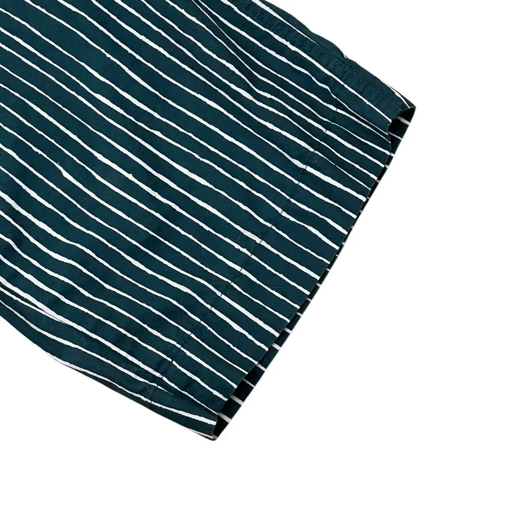 Women’s Uniqlo Green & White Striped Cotton Pants 2010s - Picture 7 of 8